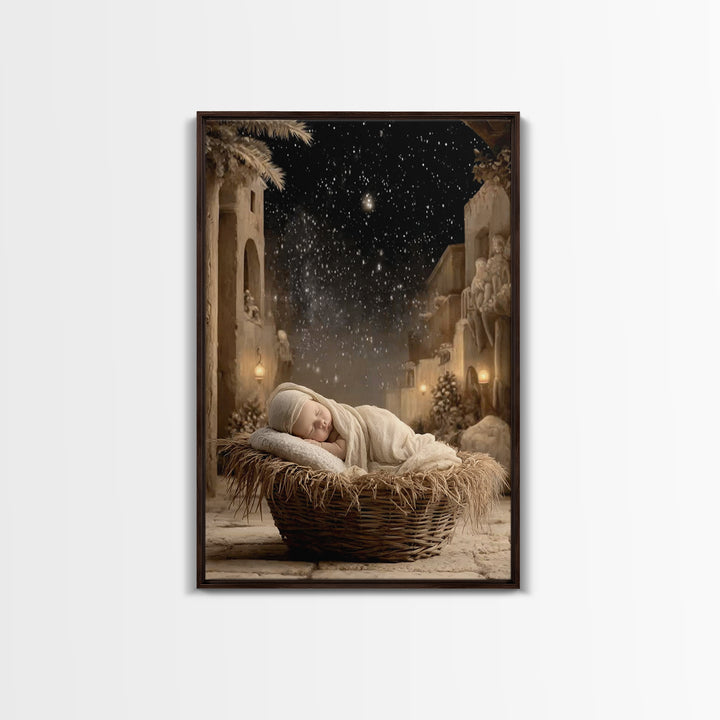 Star Of Bethlehem – Framed Canvas Print – Christmas Art – Christian Christmas Art – Christian Wall Art – Christian Art Canvas – Jesus Chris