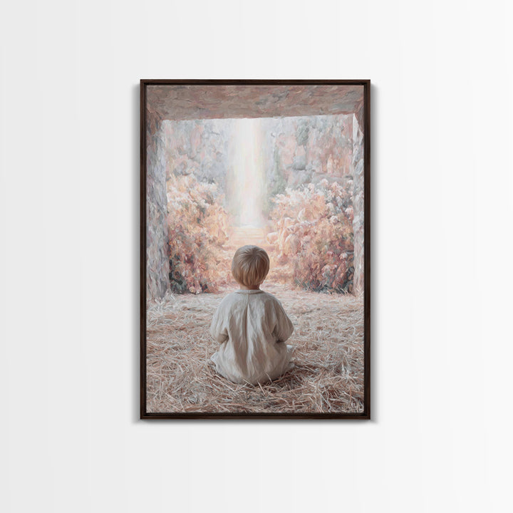 Child Of Promise | Framed Canvas Print | Christian Art Canvas | Christmas Art | Christian Christmas Art | Christian Wall Art | Christian De
