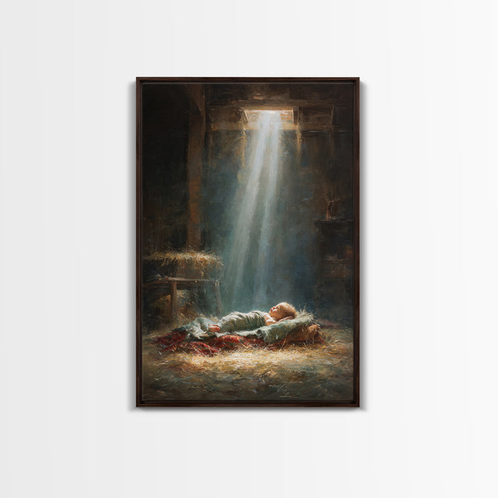 Nativity Dawn – Framed Canvas Print – Christmas Art – Christian Art Canvas – Christian Wall Art – Jesus Christmas Art – Christian Christmas
