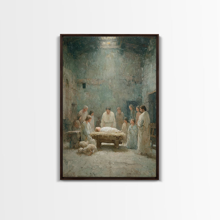 Holy Gathering | Framed Canvas Print | Christian Art Canvas | Jesus Christmas Art | Christmas Art | Christian Wall Art | Christian Decor