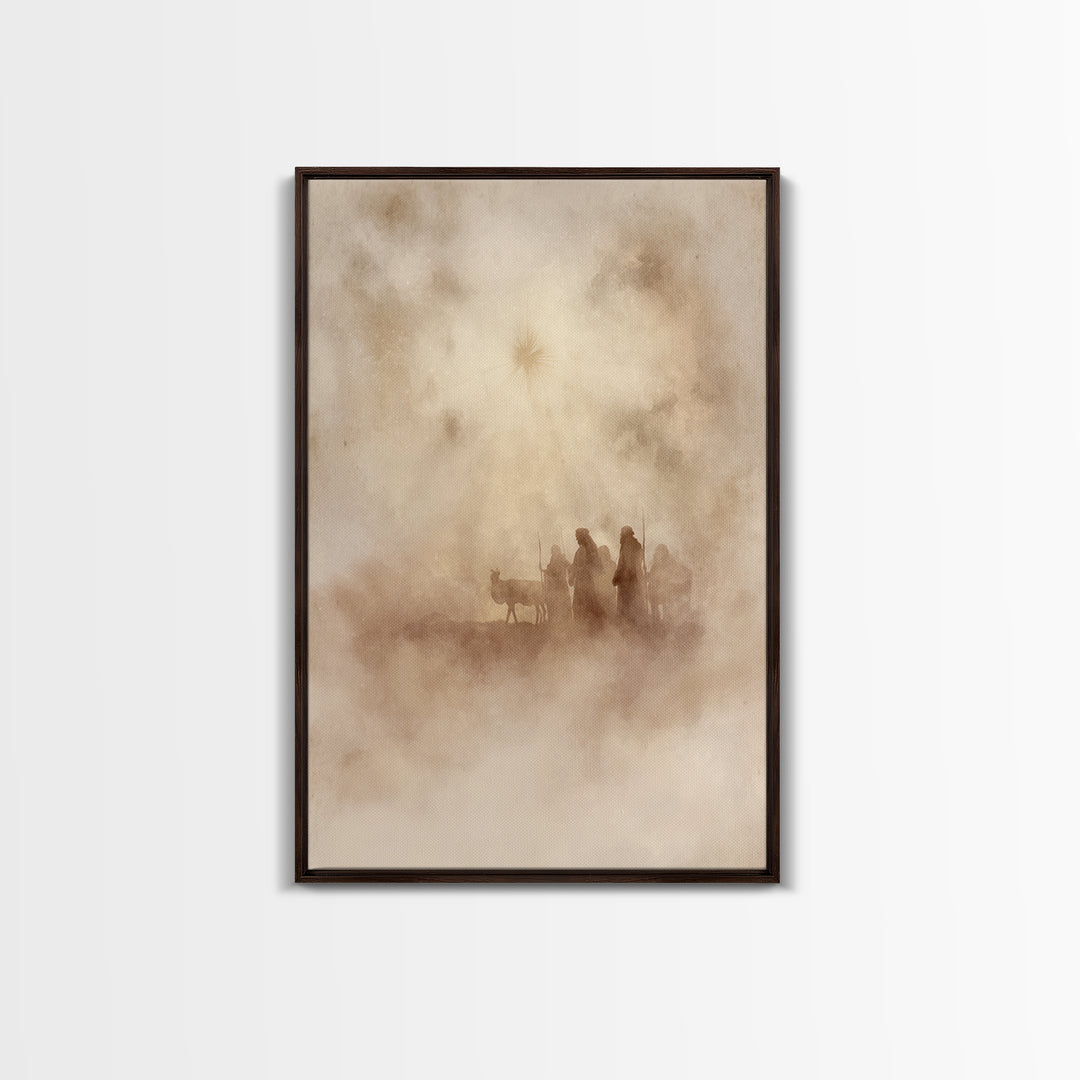 Shepherds of Light – Framed Canvas Print – Christian Wall Art – Christian Art Canvas – Christian Christmas Art – Christmas Wall Art