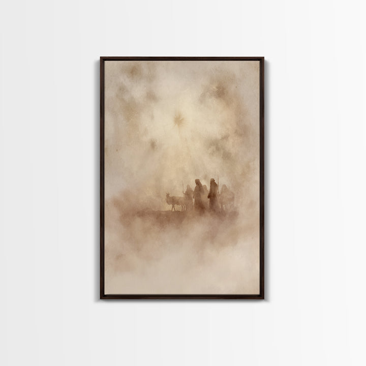Shepherds of Light – Framed Canvas Print – Christian Wall Art – Christian Art Canvas – Christian Christmas Art – Christmas Wall Art