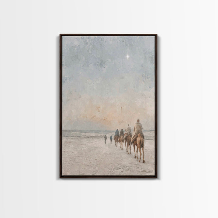 Sacred Pilgrimage, Framed Canvas Print, Christian Wall Art, Christian Christmas Art, Christian Art Canvas, Christmas Art Work, Jesus Painti