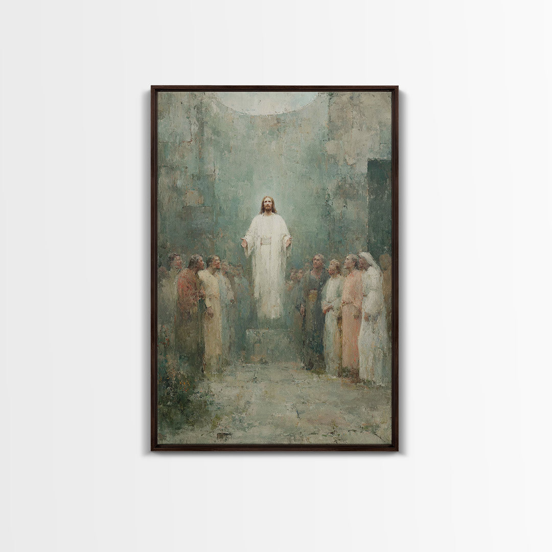 Divine Ascension | Framed Canvas Print | Jesus Painting | Christian Art Canvas | Christian Wall Art | Christian Art | Large Jesus Painting