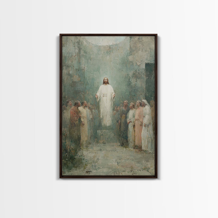 Divine Ascension | Framed Canvas Print | Jesus Painting | Christian Art Canvas | Christian Wall Art | Christian Art | Large Jesus Painting