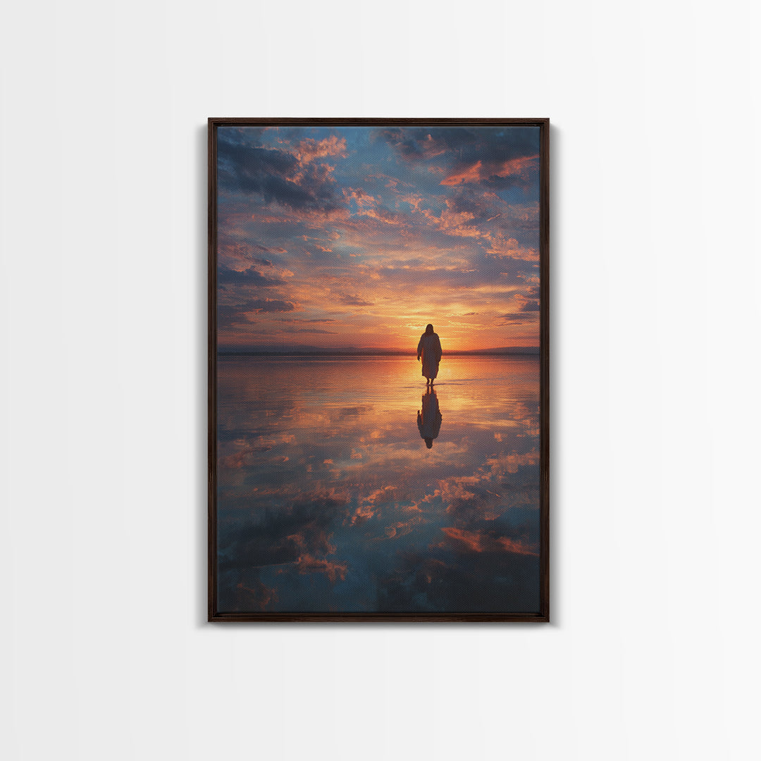 Sacred Reflection – Framed Canvas Print – Christian Wall Art – Christian Art Canvas – Jesus Painting – Modern Christian Art