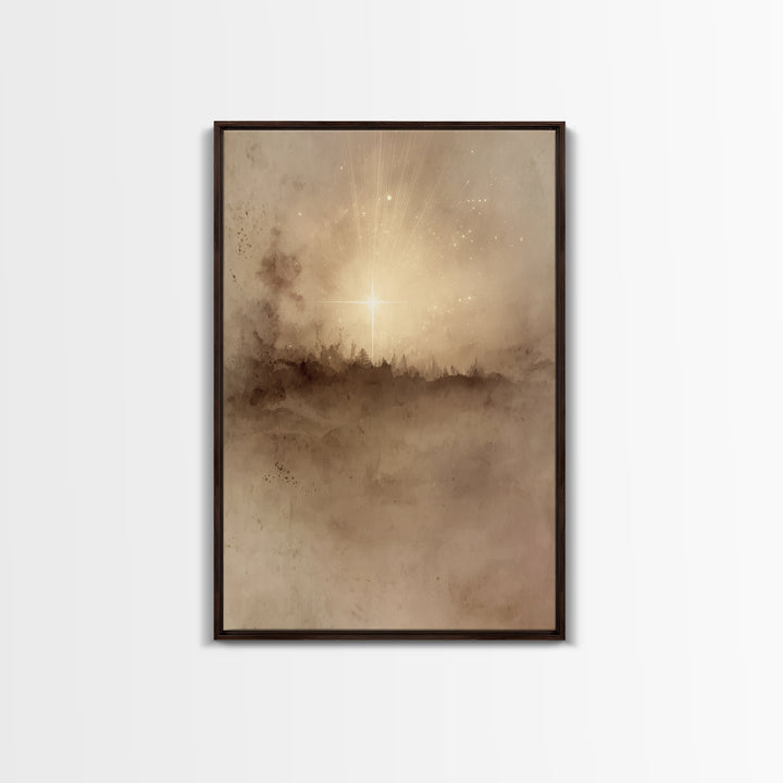 Star Of Bethlehem, Framed Canvas Print, Christian Wall Art, Christian Art Canvas, Christmas Art, Christian Christmas Art, Christian Decor