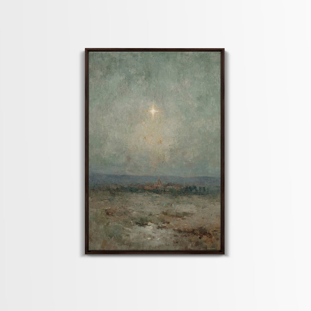Silent Night Sky | Framed Canvas Print | Christian Wall Art | Christian Art Canvas | Christmas Art | Christian Christmas Art | Christian Gi