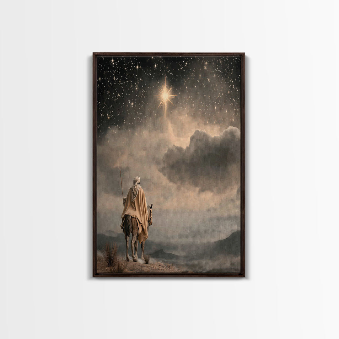 Holy Bethlehem Star, Framed Canvas Print, Christian Wall Art, Christian Art Canvas, Christmas Art, Christian Christmas Art, Christian Gift