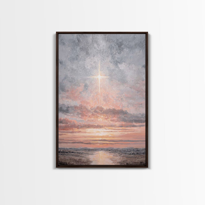 Celestial Promise | Framed Canvas Print | Christian Wall Art | Christian Art Canvas | Christmas Art | Christian Christmas Art | Christian D