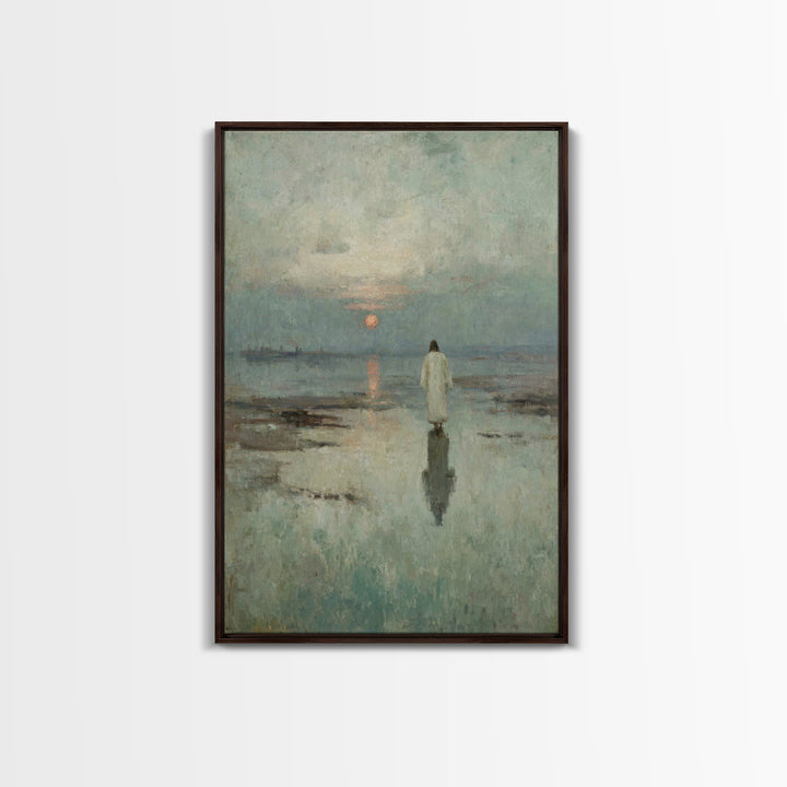 Sunset Messiah – Framed Canvas Print – Christian Wall Art – Christian Art Canvas – Jesus Painting – Christmas Art Prints