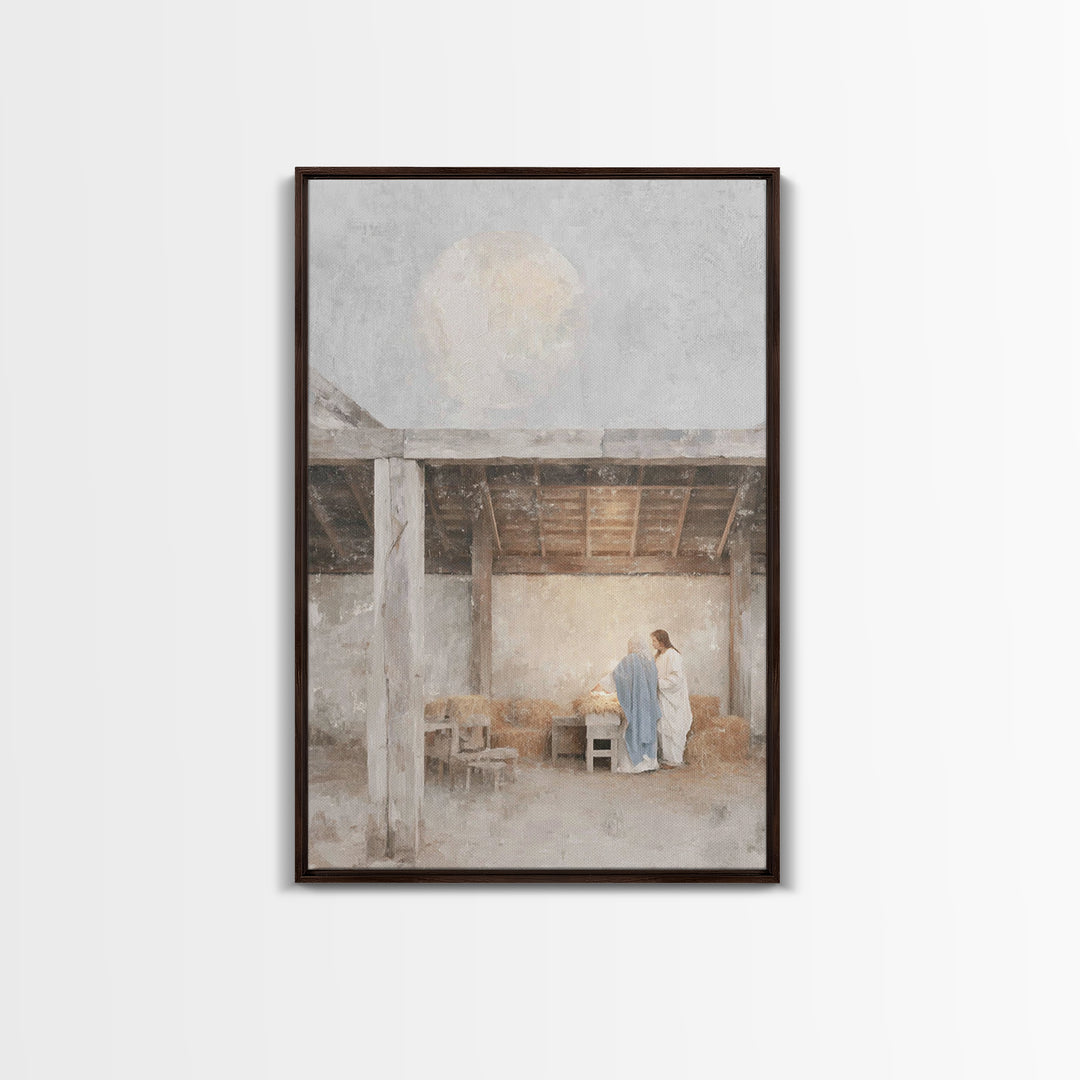 Sacred Arrival | Framed Canvas Print | Christian Wall Art | Christian Art Canvas | Christmas Art | Christian Christmas Art | Christian Deco