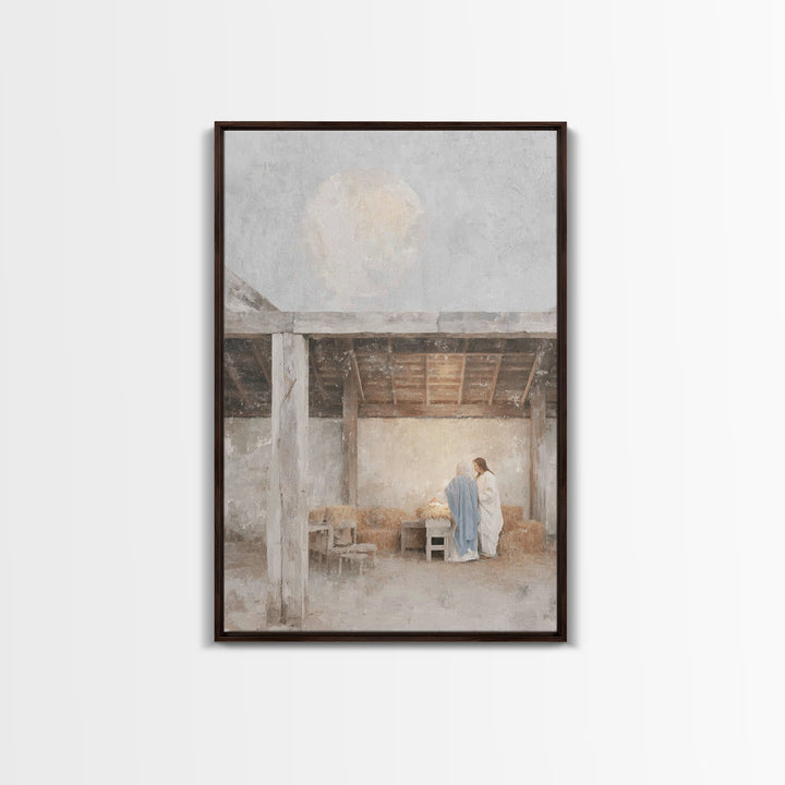 Sacred Arrival | Framed Canvas Print | Christian Wall Art | Christian Art Canvas | Christmas Art | Christian Christmas Art | Christian Deco
