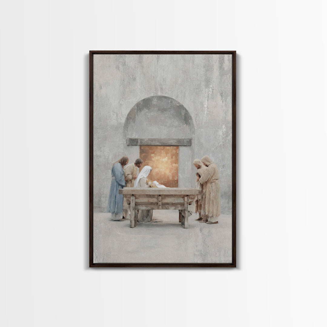 Humble Adoration, Framed Canvas Print, Christian Wall Art, Christian Art Canvas, Christmas Art, Christian Christmas Art, Christian Decorati