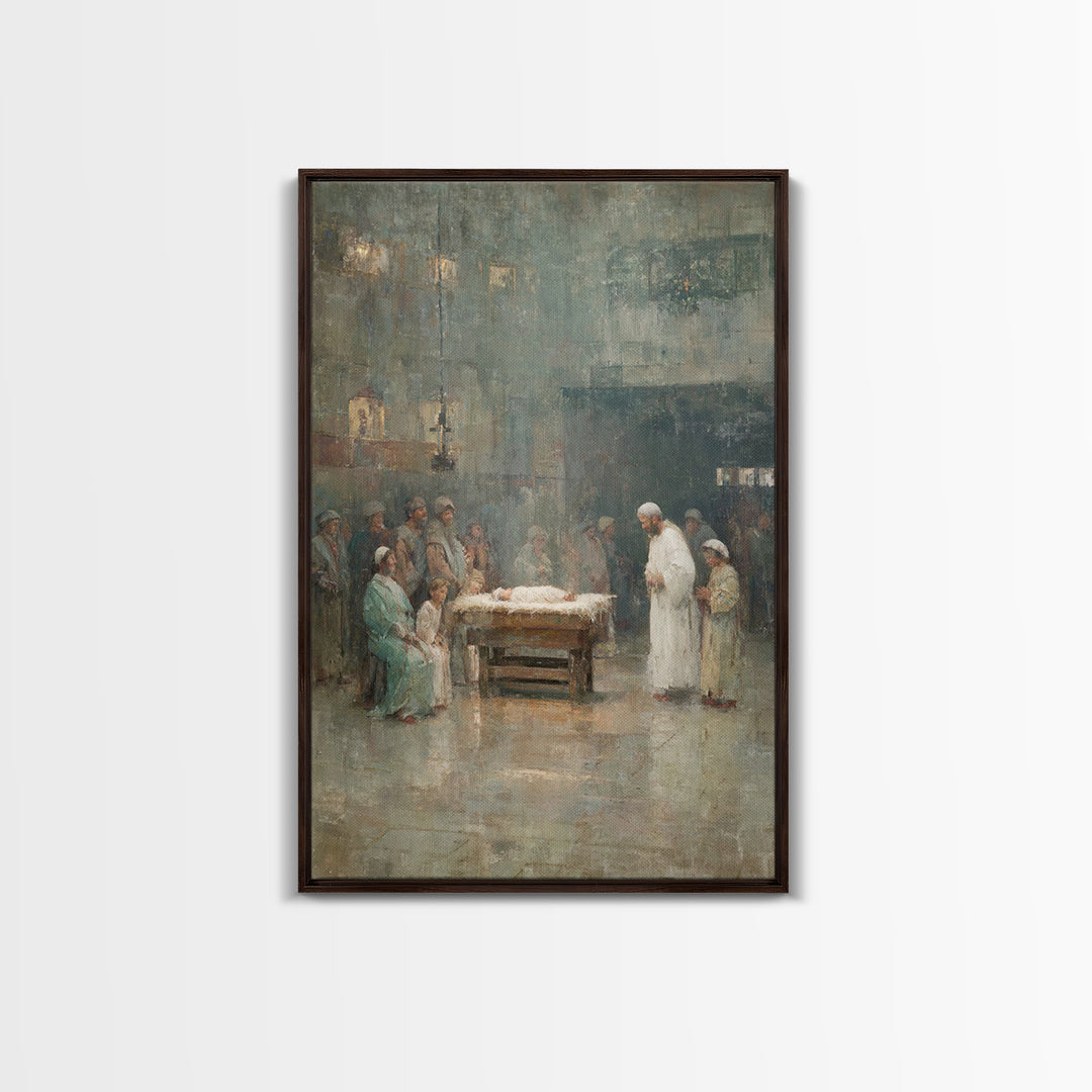 Sacred Gathering, Framed Canvas Print, Christian Wall Art, Christian Art Canvas, Christmas Art, Christian Christmas Art, Christian Gift Ide