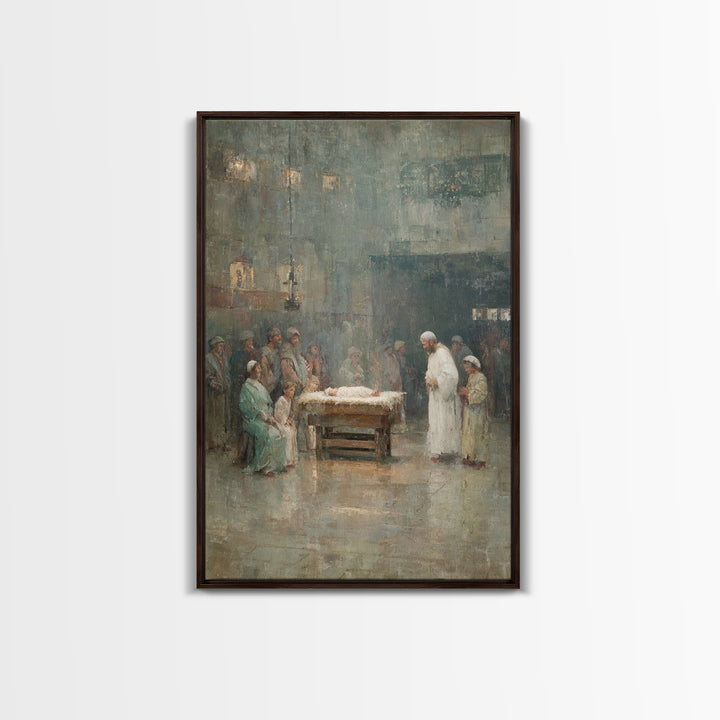 Sacred Gathering, Framed Canvas Print, Christian Wall Art, Christian Art Canvas, Christmas Art, Christian Christmas Art, Christian Gift Ide