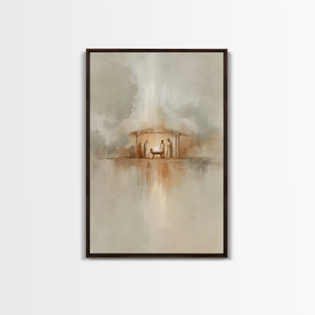 Radiant Manger Light – Framed Canvas Print – Christian Wall Art – Christian Art Canvas – Christmas Art – Christian Christmas Art – Christia