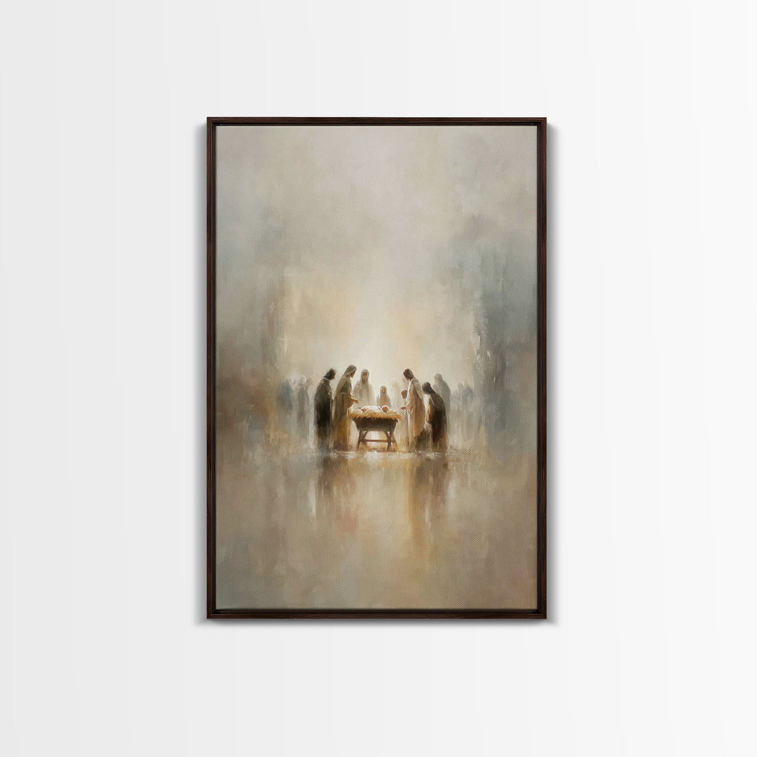 Sacred Gathering | Framed Canvas Print | Christian Wall Art | Christian Art Canvas | Christmas Art | Christian Christmas Art | Christian De