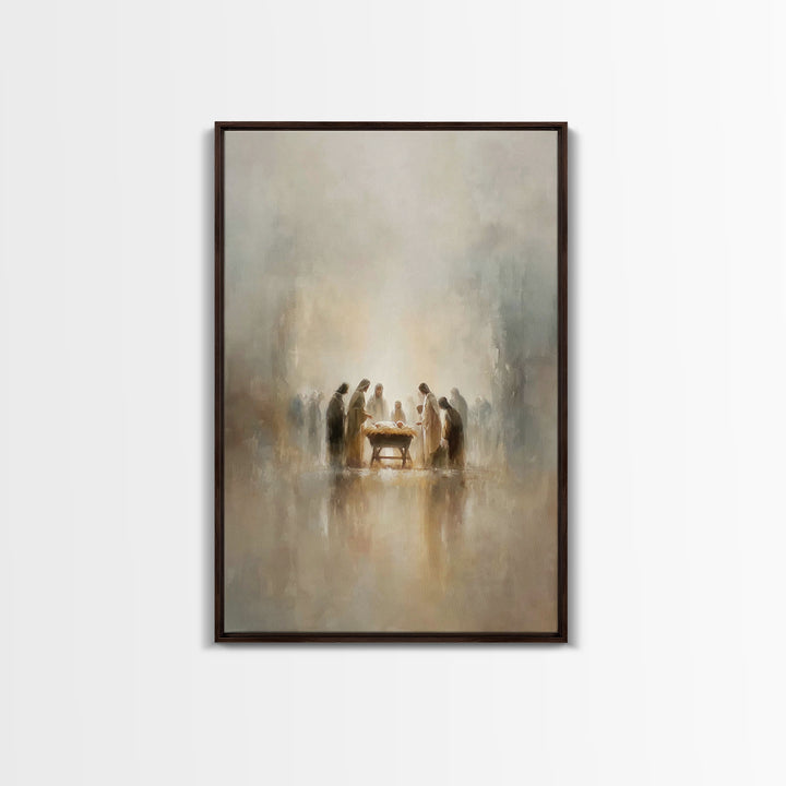 Sacred Gathering | Framed Canvas Print | Christian Wall Art | Christian Art Canvas | Christmas Art | Christian Christmas Art | Christian De