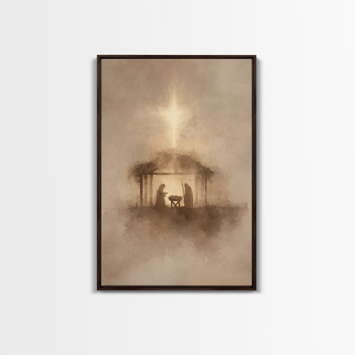 Guiding Star Peace | Framed Canvas Print | Christian Wall Art | Christian Art Canvas | Christmas Art | Christian Christmas Art | Christian