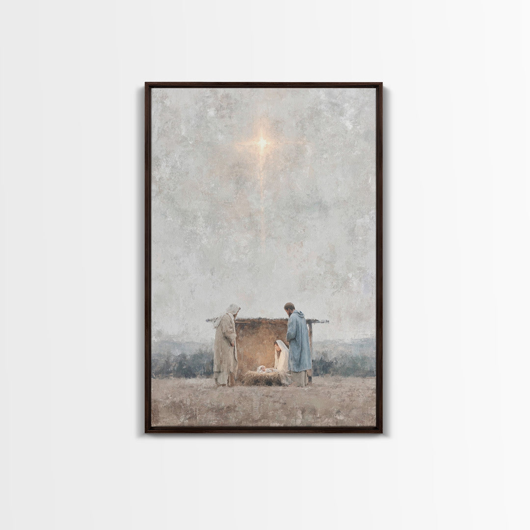 Quiet Bethlehem Night – Framed Canvas Print – Christian Wall Art – Christian Art Canvas – Christmas Art – Christian Christmas Art – Christi