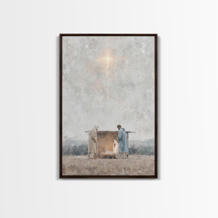Quiet Bethlehem Night – Framed Canvas Print – Christian Wall Art – Christian Art Canvas – Christmas Art – Christian Christmas Art – Christi