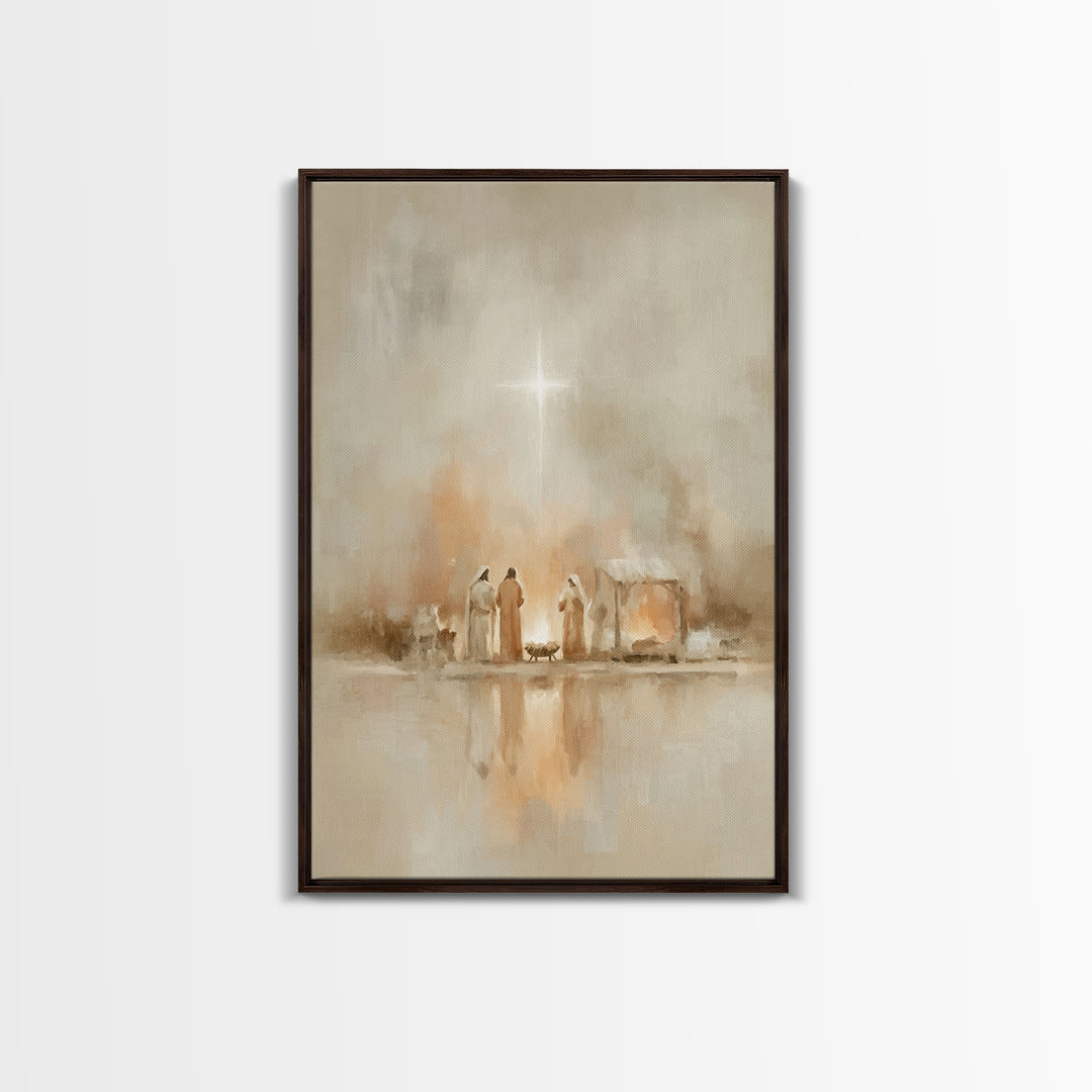 The Guiding Star – Framed Canvas Print – Christian Wall Art – Christian Art Canvas – Jesus Painting – Christian Christmas Art – Christmas W