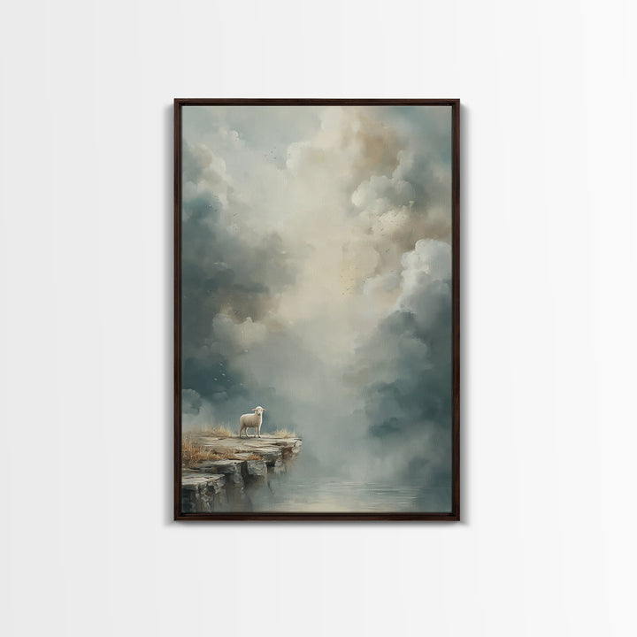 Heavenly Stillness, Framed Canvas Print, Christian Wall Art, Christian Art Canvas, Subtle Christian Art, Modern Christian Painting, Christi