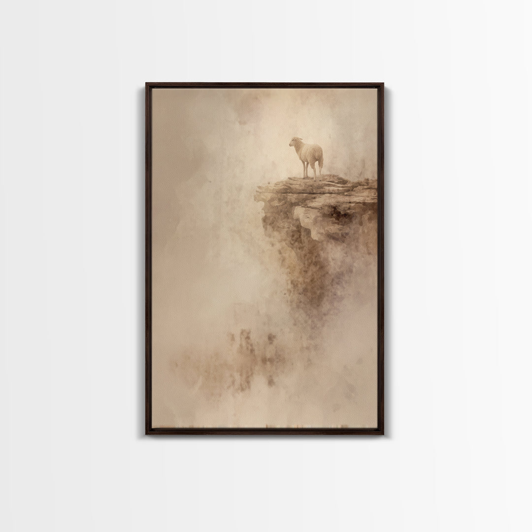 Shepherd’s Solace | Framed Canvas Print | Christian Wall Art | Christian Art Canvas | Pastoral Scenery | Christian Decor | Subtle Christian