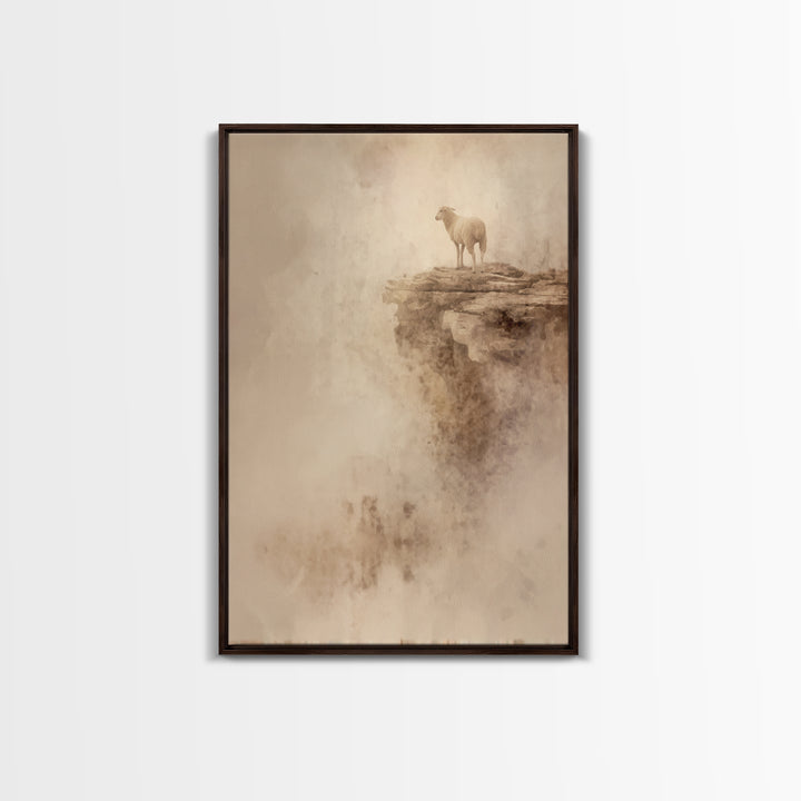 Shepherd’s Solace | Framed Canvas Print | Christian Wall Art | Christian Art Canvas | Pastoral Scenery | Christian Decor | Subtle Christian