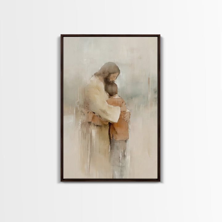 Everlasting Embrace – Framed Canvas Print – Christian Wall Art – Christian Art Canvas – Jesus Painting – Christian Art Print – Subtle Chris