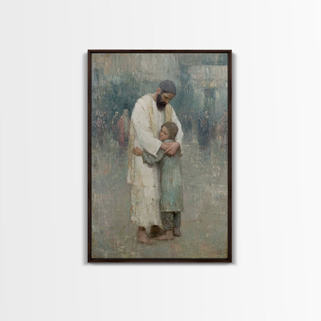 Child Of Grace, Framed Canvas Print, Christian Wall Art, Christian Art Canvas, Jesus Painting, Christian Art Work, Modern Christian Paintin