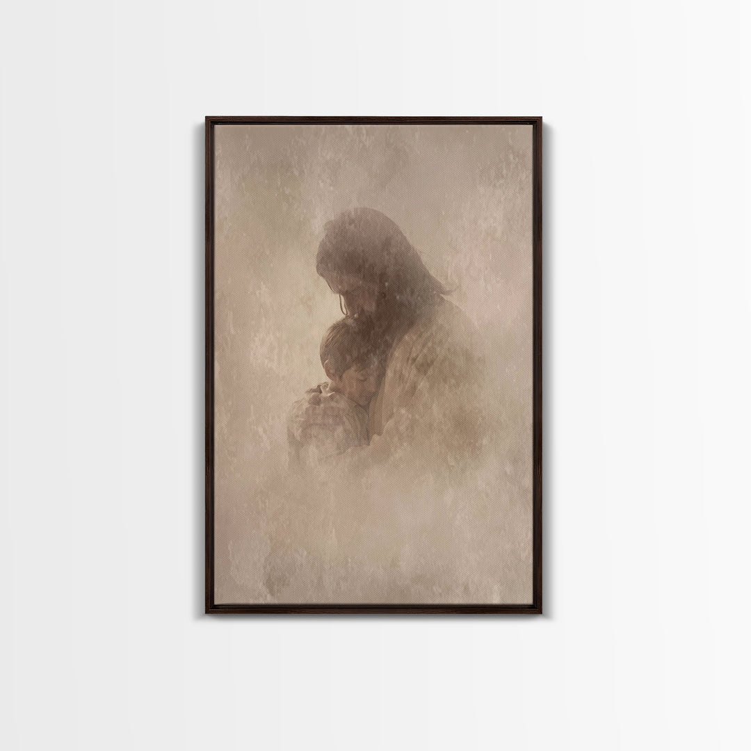 Shelter Of Peace – Framed Canvas Print – Christian Wall Art – Christian Art Canvas – Christian Art Work – Minimalist Christian Art – Christ