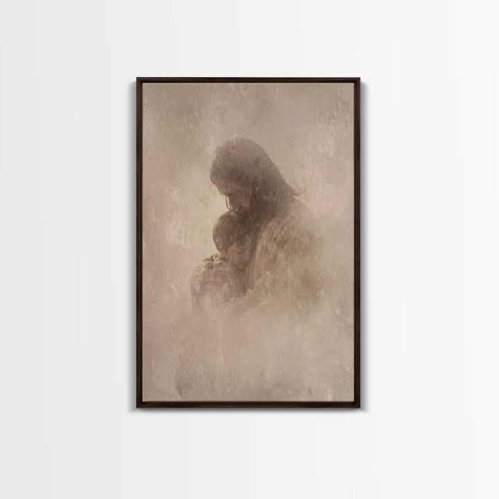 Shelter Of Peace – Framed Canvas Print – Christian Wall Art – Christian Art Canvas – Christian Art Work – Minimalist Christian Art – Christ