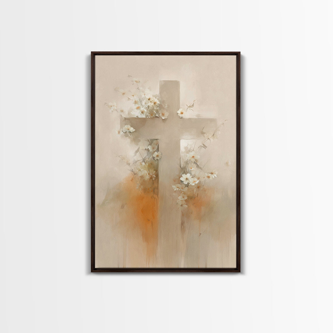 Cross Of Renewal, Framed Canvas Print, Christian Wall Art, Christian Art Canvas, Christian Paintings, Christian Art Work, Christian Decor