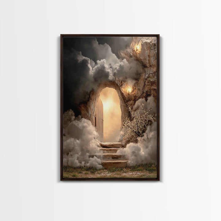 Risen Radiance - Framed Canvas Print - Christian Wall Art - Abstract Christian Art - Christian Art Canvas - Modern Christian Art - Christia