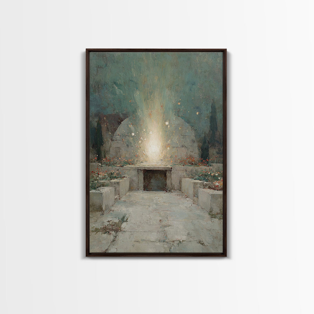 Hollow Of Light - Framed Canvas Print - Christian Art Work - Christian Wall Art - Unique Christian Art - Christian Painting - Christian Art