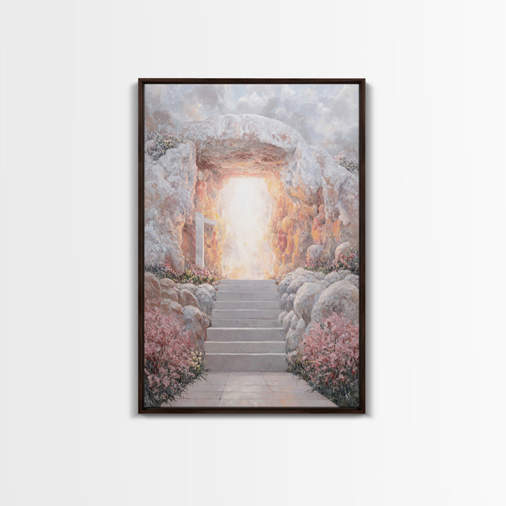 Stairway To Light - Framed Canvas Print - Christian Wall Art - Christian Art Painting - Large Christian Art - Christian Canvas Art - Christ