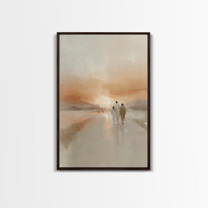 Sacred Sunset Road – Framed Canvas Print – Christian Wall Art – Christian Art Canvas – Jesus Painting – Modern Christian Art – Christian Ch