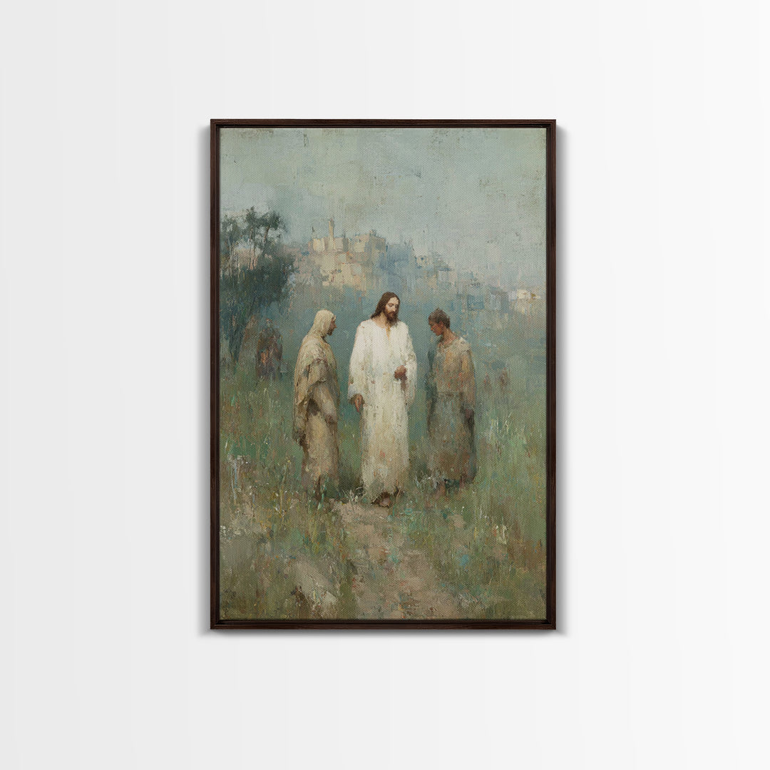 Sunrise Disciples Path | Framed Canvas Print | Christian Art Canvas | Christian Wall Art | Jesus Painting | Subtle Christian Art | Christia