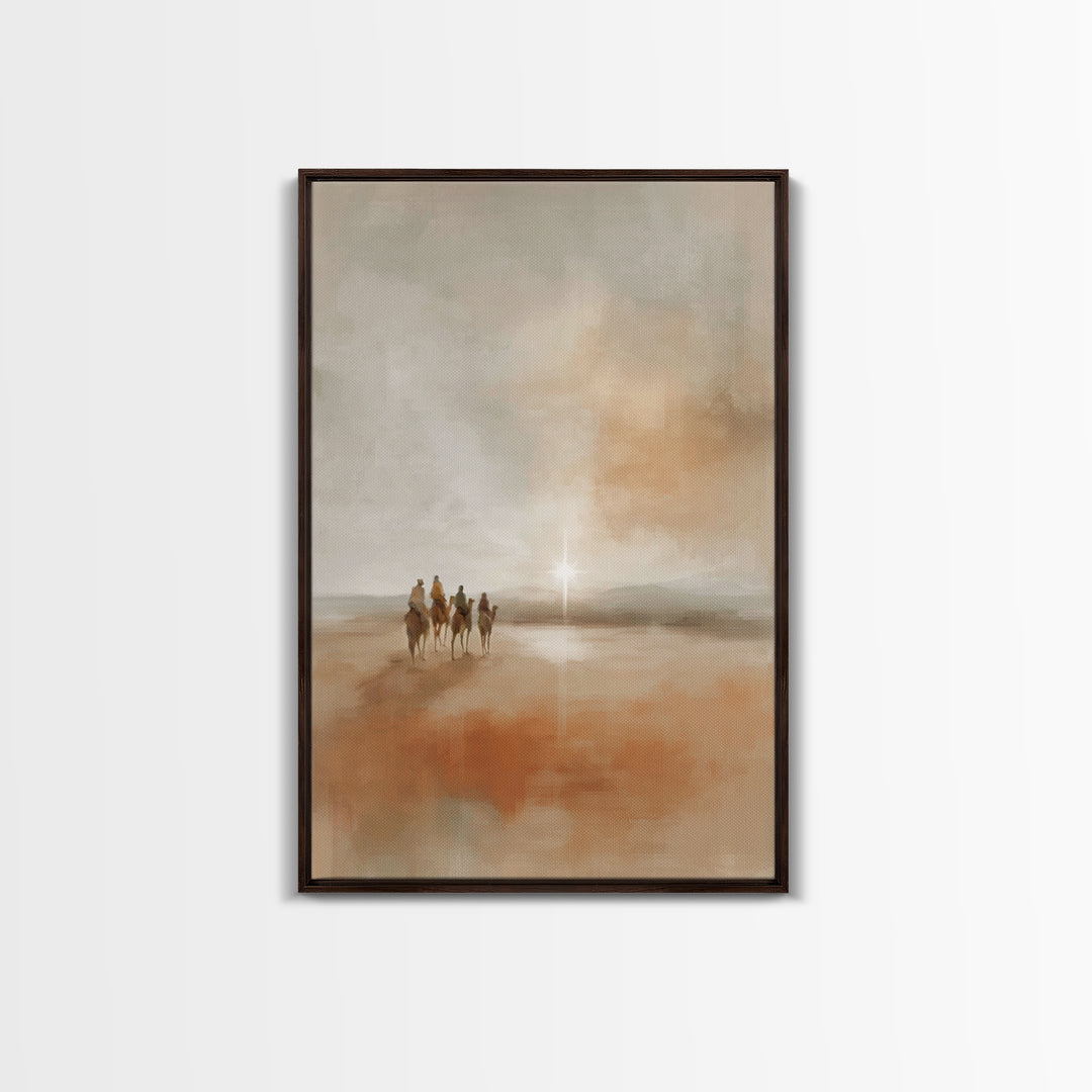 Guiding Star Journey, Framed Canvas Print, Christian Wall Art, Christian Christmas Art, Christian Art Canvas, Christmas Art Prints, Christi