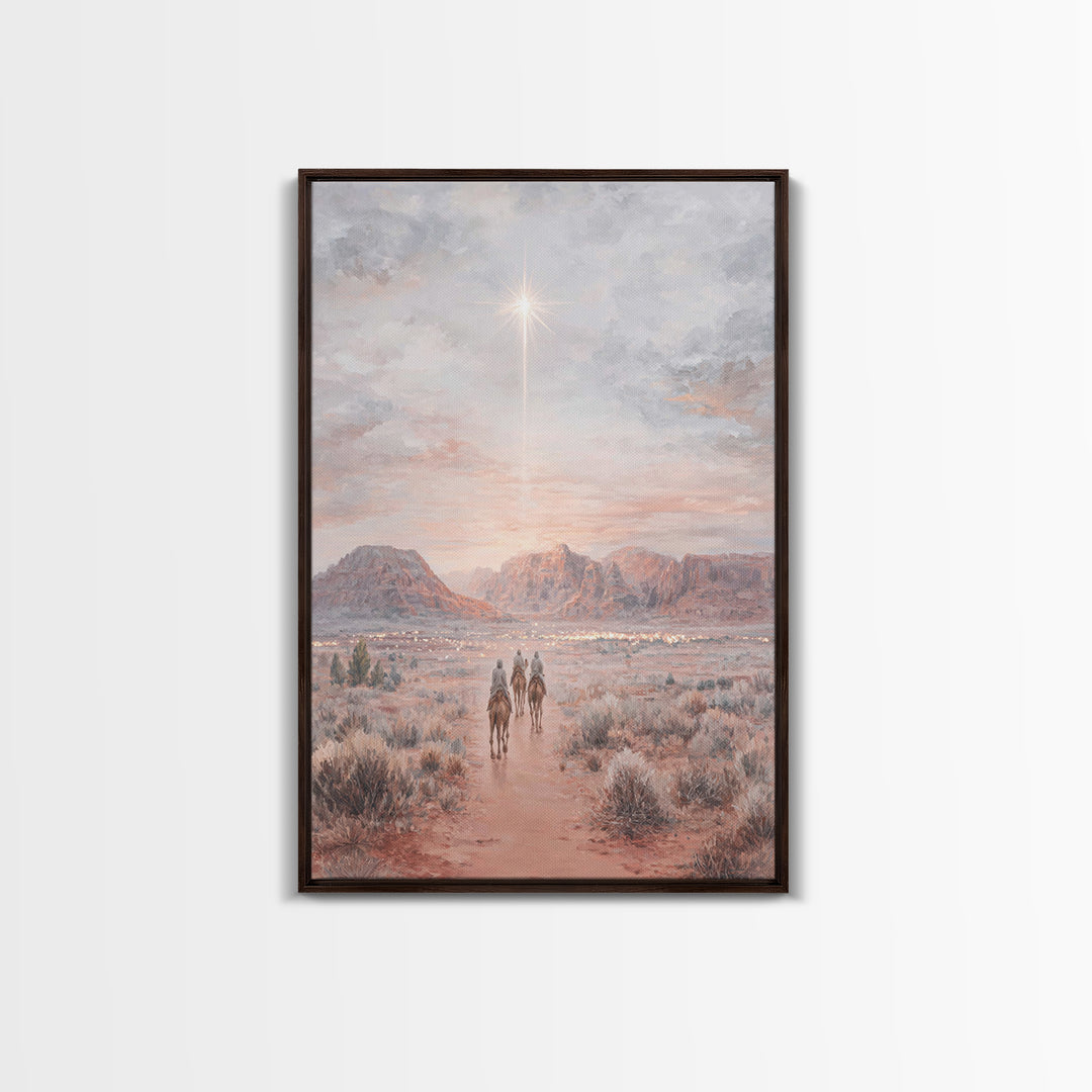Desert Star Path | Framed Canvas Print | Christian Art Canvas | Christian Wall Art | Christmas Art Work | Christian Christmas Art | Christi