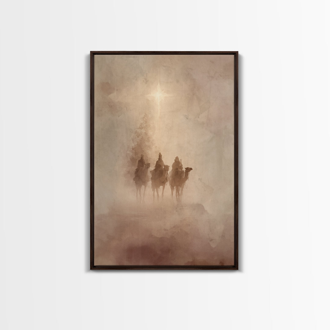 Three Kings Rising – Framed Canvas Print – Christian Christmas Art – Christian Art Canvas – Christmas Wall Art – Christian Wall Art – Chris