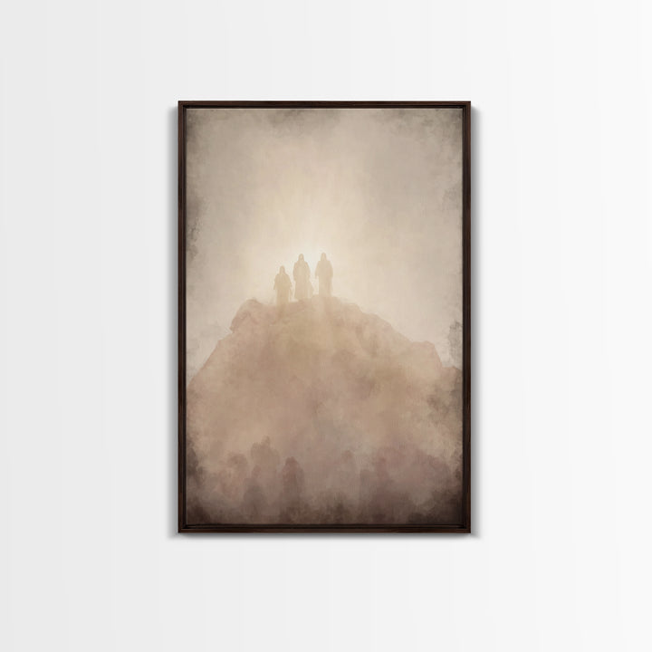 Sacred Summit Vision | Framed Canvas Print | Christian Wall Art | Jesus Painting | Christian Art Canvas | Modern Christian Art | Christian