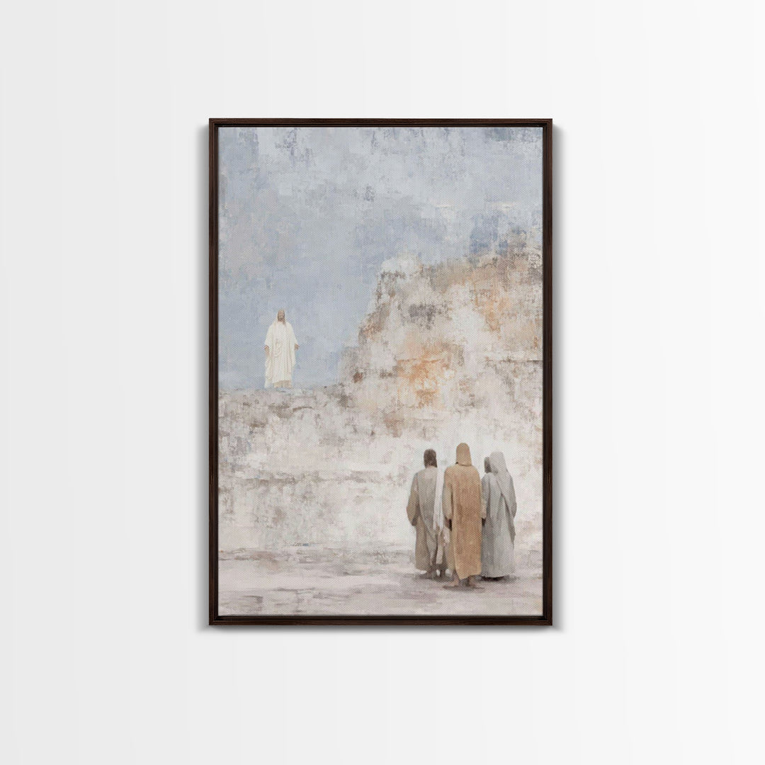 Holy Peak Radiance | Framed Canvas Print | Christian Art Canvas | Christian Wall Art | Jesus Painting | Modern Christian Art | Christian Gi