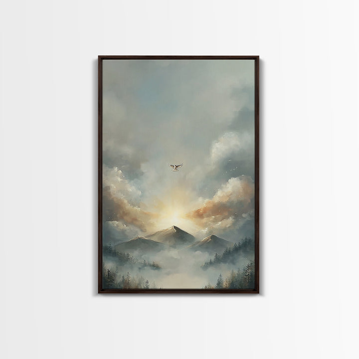 Dawn of Hope – Framed Canvas Print – Christian Wall Art – Christian Art Canvas – Christian Art Print – Subtle Christian Paintings – Modern