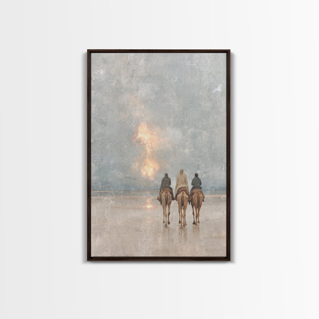 Desert Starfire – Framed Canvas Print – Christian Art Canvas – Jesus Painting – Christian Wall Art – Christian Christmas Art