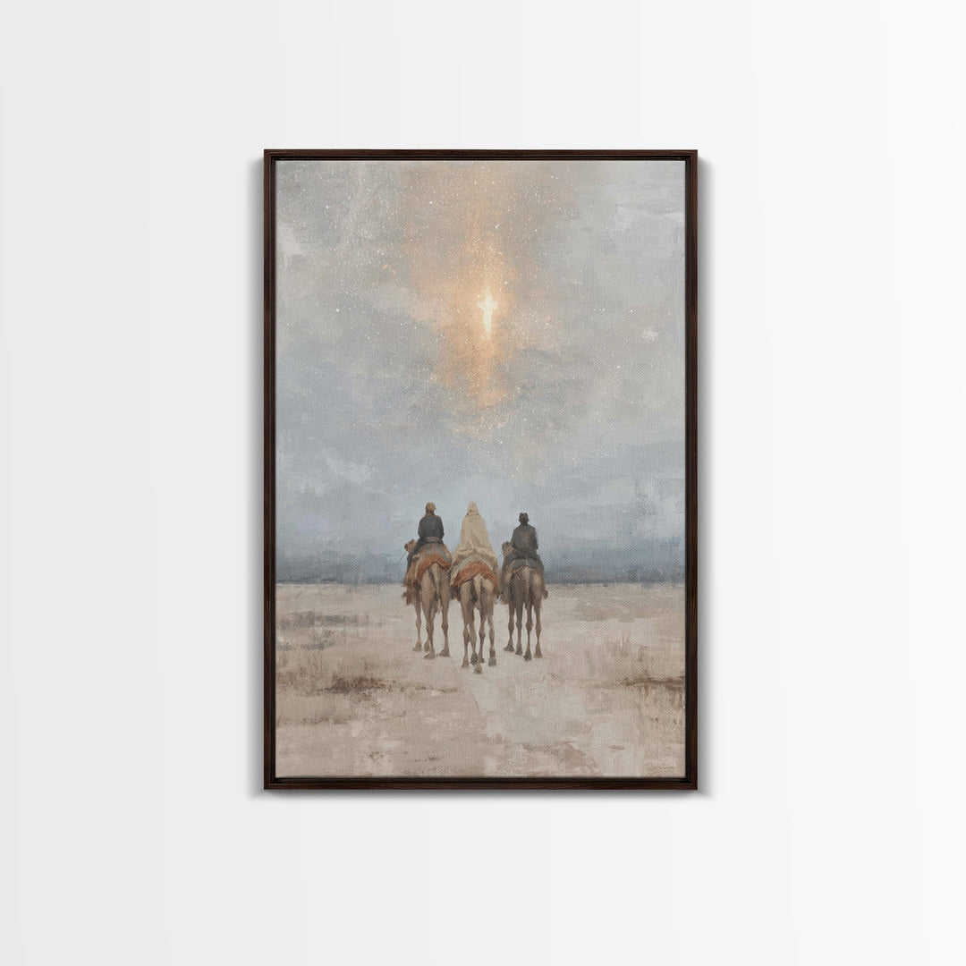 Cross of Light – Framed Canvas Print – Christian Wall Art – Christian Christmas Art – Jesus Painting – Christian Art Canvas