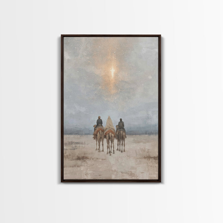 Cross of Light – Framed Canvas Print – Christian Wall Art – Christian Christmas Art – Jesus Painting – Christian Art Canvas