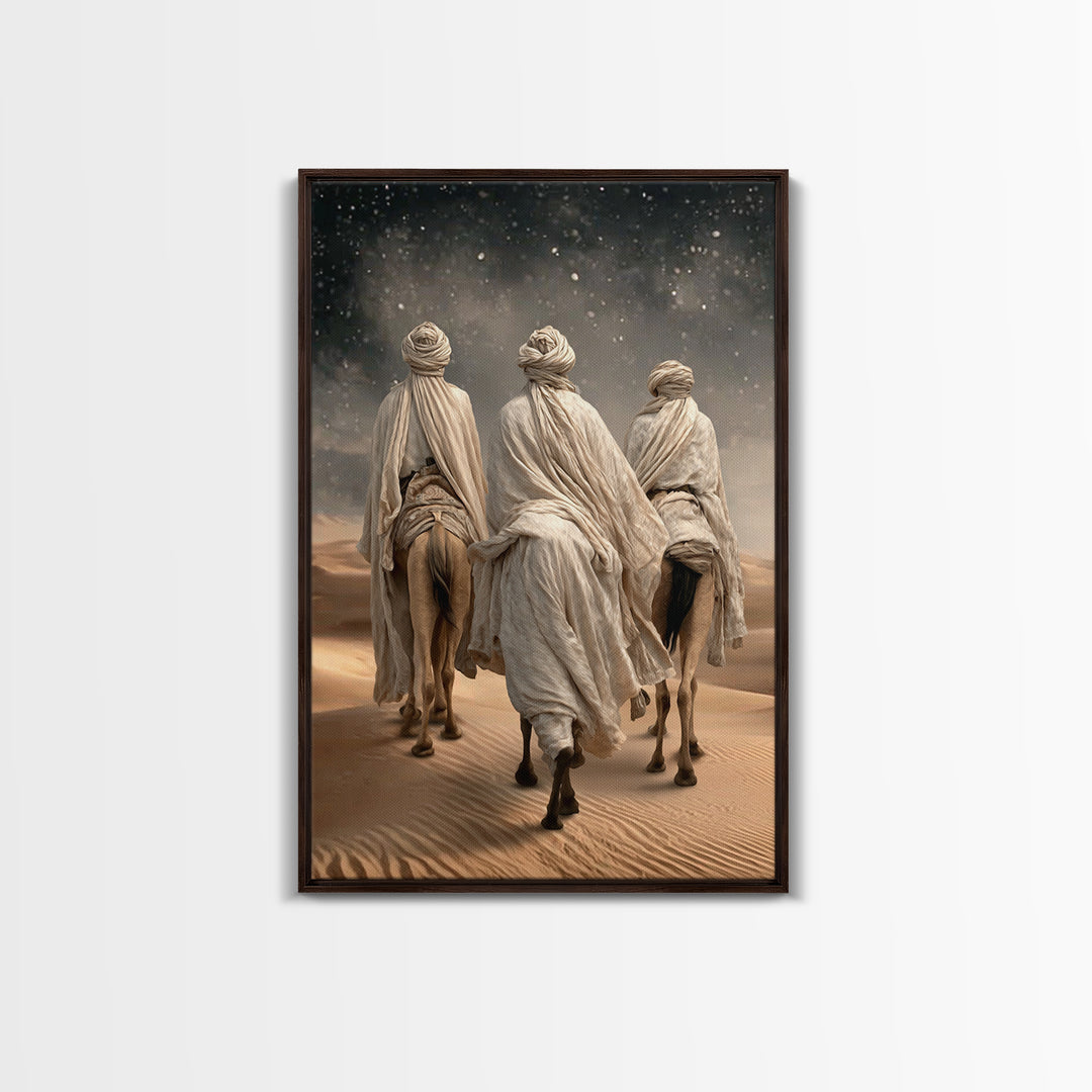 Desert Pilgrims – Framed Canvas Print – Christian Christmas Art – Jesus Painting – Christian Wall Art – Christian Art Canvas – Christmas Ar